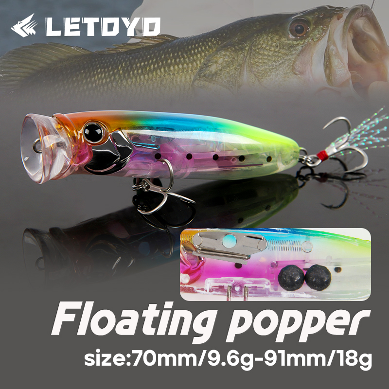 Fishing Lure Popper - LETOYO 9.6g/18g Drijvende Popper Lokken Topwater