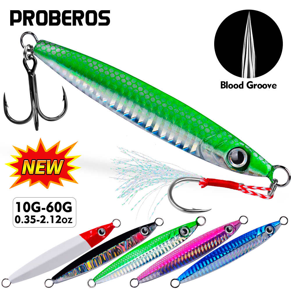Proberos 1pc Metalen Gegoten J - Fishing Lure Spoon recensie en prijs